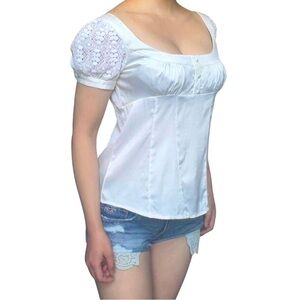 vintage y2k bebe silk milkmaid top size medium